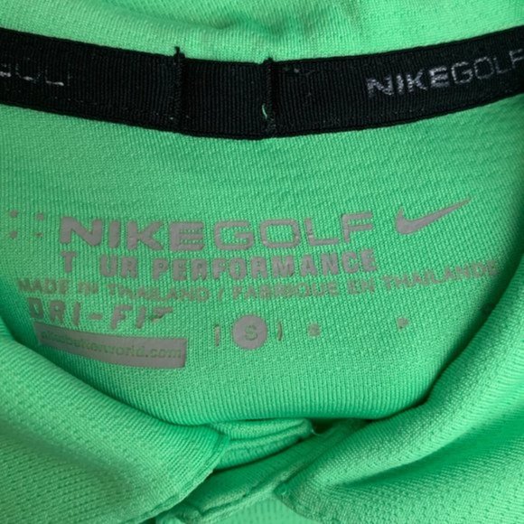 Nike Dri-Fit Golf Light Green Tour Performance Short Sleeve Shirt - Picture 3 of 5